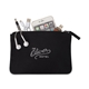 aerial view a black avery cotton zippered pouch, image 1 of 6