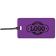 a purple tag & black strap two color luggage tag