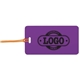 a purple tag & orange strap two color luggage tag