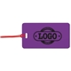 a purple tag & red strap two color luggage tag