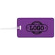 a purple tag & clear strap two color luggage tag