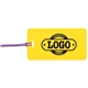 a yellow tag & purple strap two color luggage tag