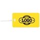 a yellow tag & clear strap two color luggage tag