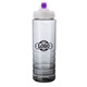 a smoke body & clear ice stick & purple lid 26 oz pet bottle with flip spout ice stick