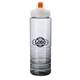 a smoke body & clear ice stick & orange lid 26 oz pet bottle with flip spout ice stick