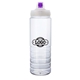 a clear body & clear ice stick & purple lid 26 oz pet bottle with flip spout ice stick