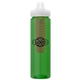 a green body & clear lid & red infuser laguna 32 oz pet bottle with flip spout infuser