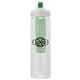 a clear body & green lid & green infuser laguna 32 oz pet bottle with flip spout infuser