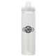 aerial view a clear body & clear lid & clear infuser laguna 32 oz pet bottle with flip spout infuser, image 1 of 2