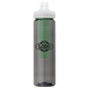 a smoke body & clear lid & green infuser laguna 32 oz pet bottle with flip spout infuser
