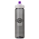 a smoke body & purple lid & clear infuser laguna 32 oz pet bottle with flip spout infuser