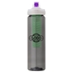 a smoke body & purple lid & green infuser laguna 32 oz pet bottle with flip spout infuser