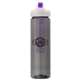 a smoke body & purple lid & purple infuser laguna 32 oz pet bottle with flip spout infuser