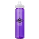 a purple body & clear lid & clear infuser laguna 32 oz pet bottle with flip spout infuser