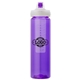 a purple body & purple lid & clear infuser laguna 32 oz pet bottle with flip spout infuser