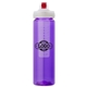 a purple body & red lid & clear infuser laguna 32 oz pet bottle with flip spout infuser