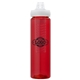 a red body & clear lid & red infuser laguna 32 oz pet bottle with flip spout infuser