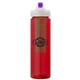 a red body & purple lid & green infuser laguna 32 oz pet bottle with flip spout infuser