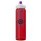 a red body & purple lid & purple infuser laguna 32 oz pet bottle with flip spout infuser