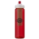 a red body & red lid & green infuser laguna 32 oz pet bottle with flip spout infuser
