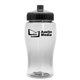 aerial view a clear bottle & black lid poly - pure jr. - 18 oz transparent bottle with push pull lid, image 1 of 2