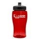 a transparent red bottle & black lid poly - pure jr. - 18 oz transparent bottle with push pull lid