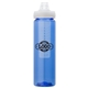 a navy body & clear infuser & clear lid newport 25 oz pet bottle with flip spout infuser