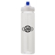 a clear body & clear infuser & navy lid newport 25 oz pet bottle with flip spout infuser