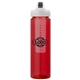 a red body & clear infuser & black lid newport 25 oz pet bottle with flip spout infuser