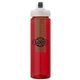 a red body & green infuser & black lid newport 25 oz pet bottle with flip spout infuser