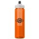 a orange body & clear infuser & black lid newport 25 oz pet bottle with flip spout infuser