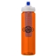 a orange body & navy infuser & navy lid newport 25 oz pet bottle with flip spout infuser