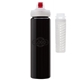 a black body & clear infuser & red lid newport 25 oz pet bottle with flip spout infuser