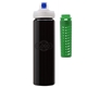 a black body & green infuser & navy lid newport 25 oz pet bottle with flip spout infuser