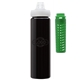 a black body & green infuser & clear lid newport 25 oz pet bottle with flip spout infuser