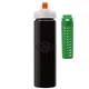a black body & green infuser & orange lid newport 25 oz pet bottle with flip spout infuser