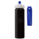 a black body & navy infuser & navy lid newport 25 oz pet bottle with flip spout infuser