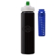 a black body & navy infuser & green lid newport 25 oz pet bottle with flip spout infuser