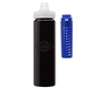 a black body & navy infuser & clear lid newport 25 oz pet bottle with flip spout infuser
