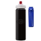 a black body & navy infuser & red lid newport 25 oz pet bottle with flip spout infuser