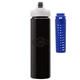 a black body & navy infuser & black lid newport 25 oz pet bottle with flip spout infuser