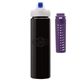 a black body & purple infuser & navy lid newport 25 oz pet bottle with flip spout infuser
