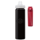 a black body & red infuser & clear lid newport 25 oz pet bottle with flip spout infuser