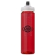a red body & black lid & red infuser laguna 32 oz pet bottle with flip spout infuser