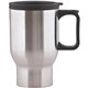 aerial view a stainless 15 oz aspen stainless travel mug, image 1 of 2