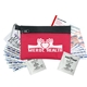 aerial view a red garyline(r) primary care first aid zip pouch, image 1 of 2