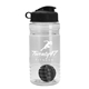a clear bottle & black lid & black mixing ball groove 20 oz tritan(tm) shaker bottle with flip lid and mixing ball