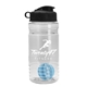 a clear bottle & black lid & cyan mixing ball groove 20 oz tritan(tm) shaker bottle with flip lid and mixing ball