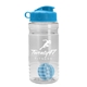 a clear bottle & cyan lid & cyan mixing ball groove 20 oz tritan(tm) shaker bottle with flip lid and mixing ball
