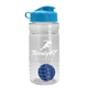 a clear bottle & cyan lid & royal blue mixing ball groove 20 oz tritan(tm) shaker bottle with flip lid and mixing ball